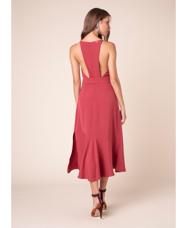 Vestido Costas Cavada Vermelho
