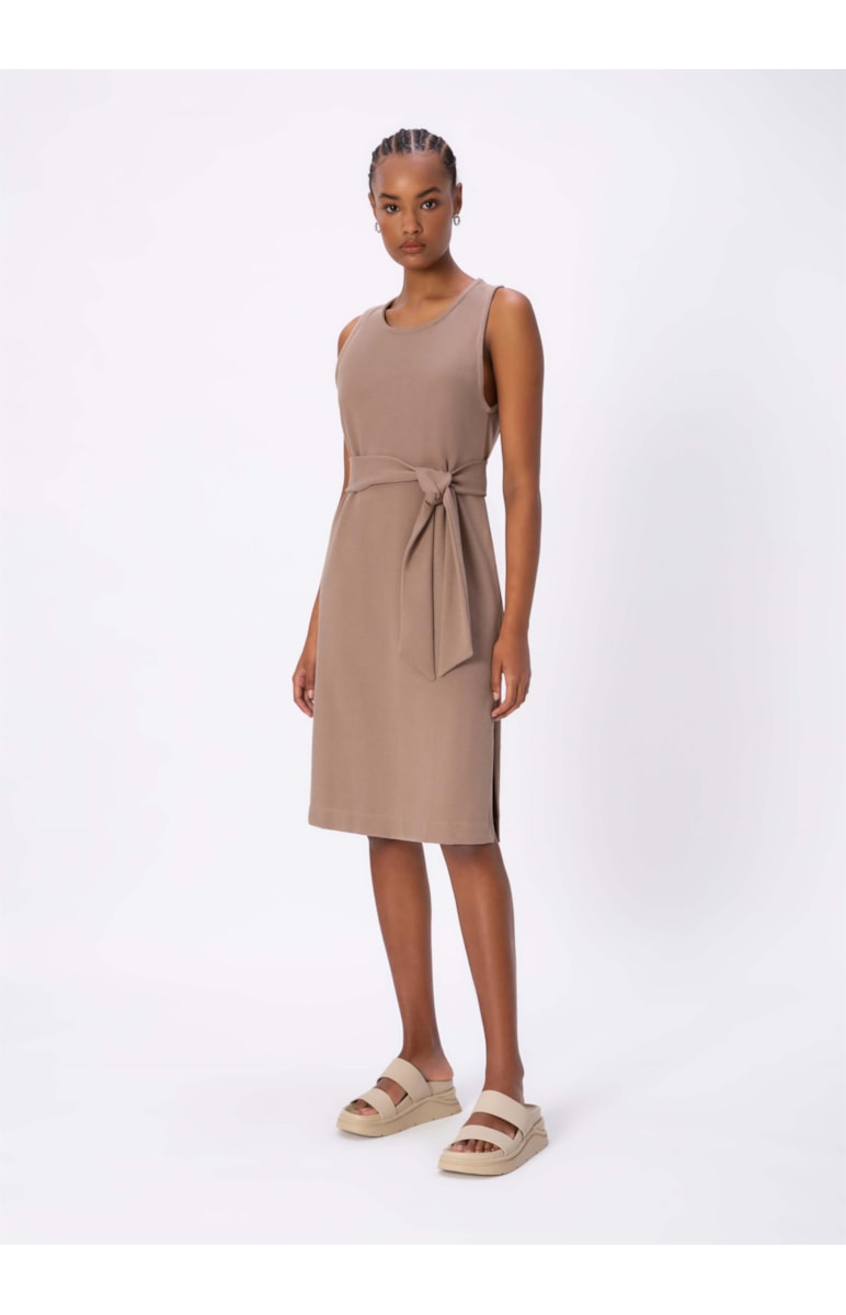 Vestido Cotton Twill Sleeveless Tabaco