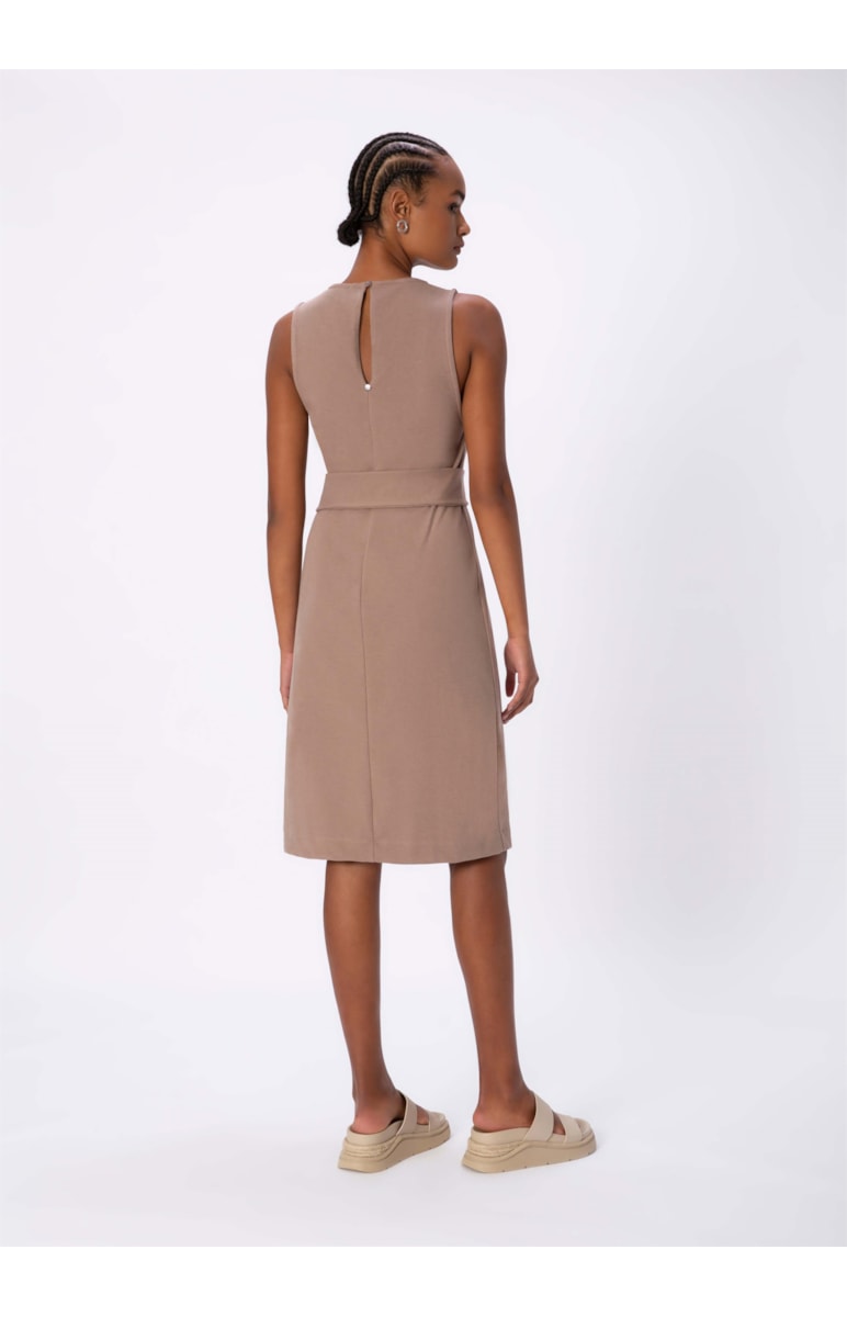 Vestido Cotton Twill Sleeveless Tabaco