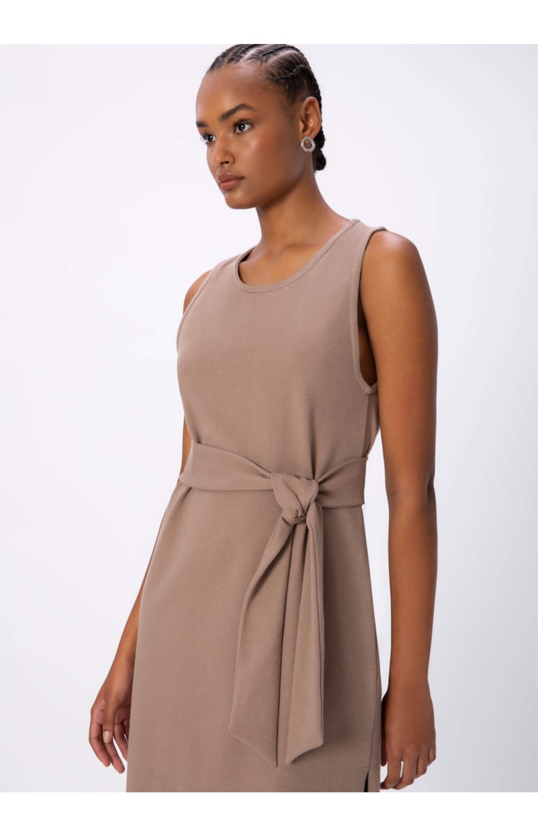 Vestido Cotton Twill Sleeveless Tabaco