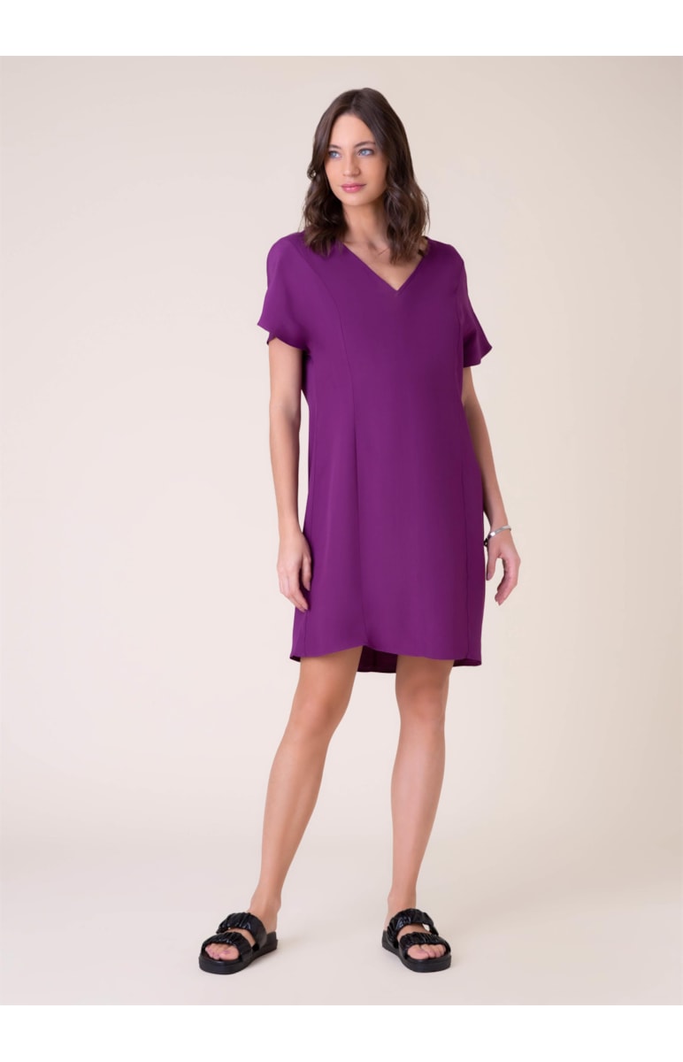 Vestido Crepe Fluído Beringela