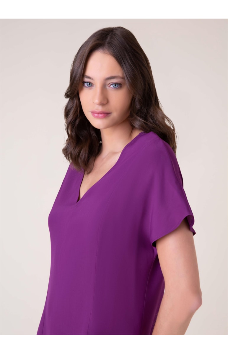 Vestido Crepe Fluído Beringela