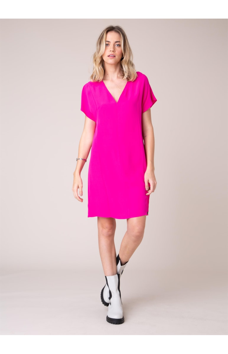 Vestido Crepe Fluído Pink