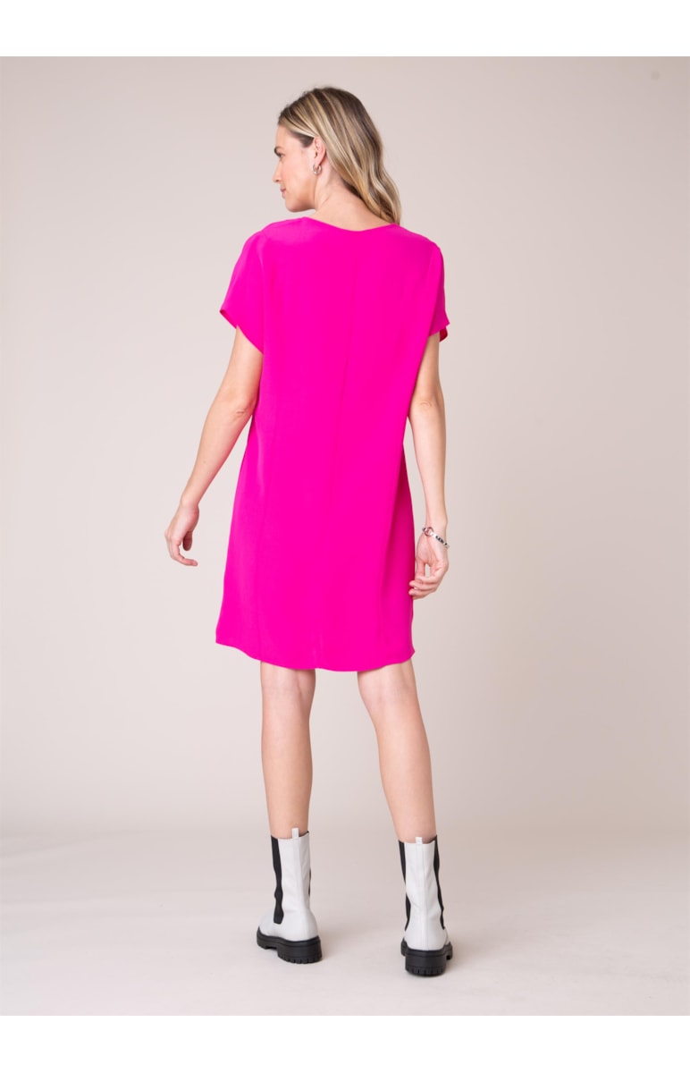 Vestido Crepe Fluído Pink