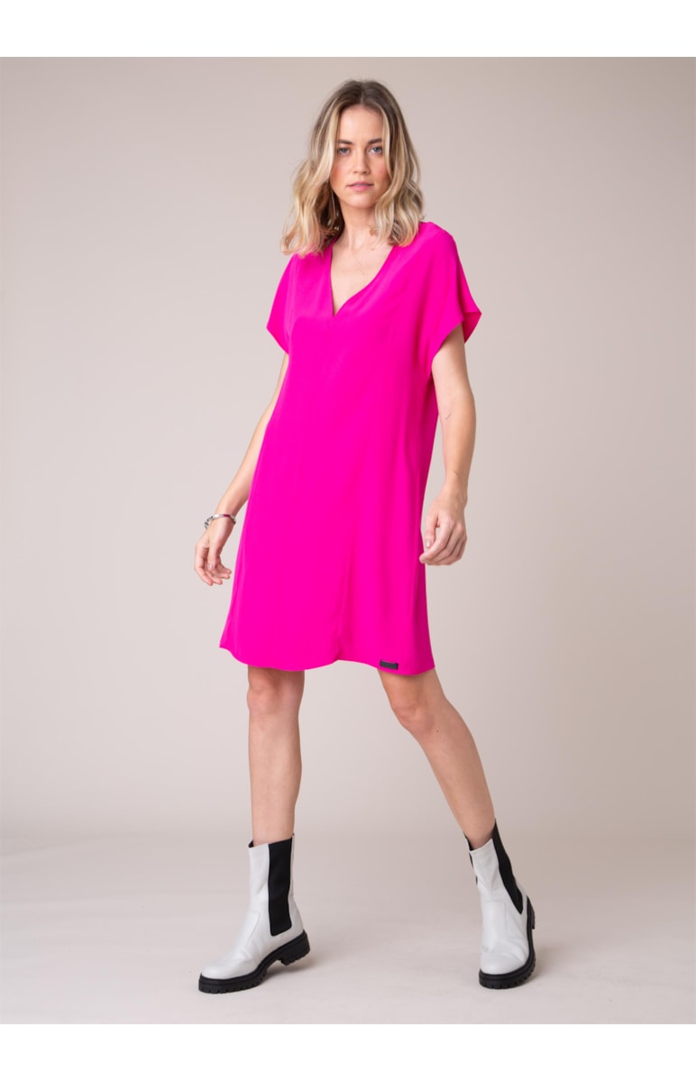 Vestido Crepe Fluído Pink