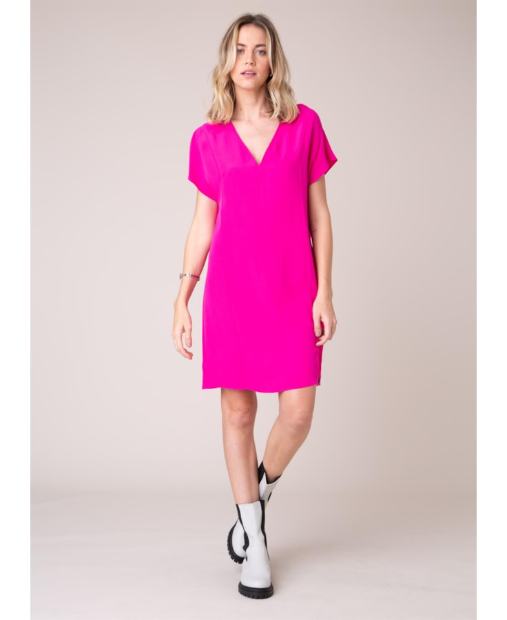 Vestido Crepe Fluído Pink