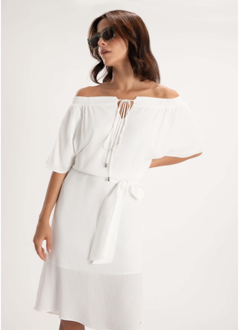 Vestido Crepe India Off White