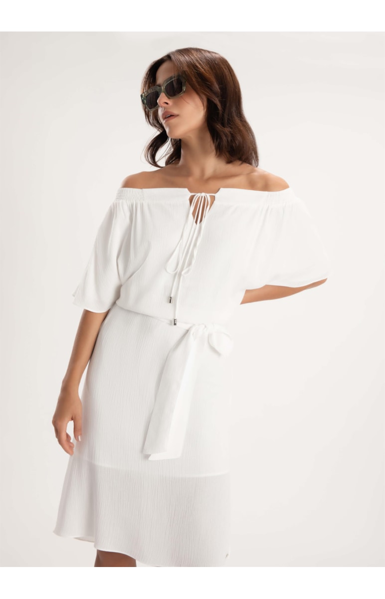 Vestido Crepe India Off White
