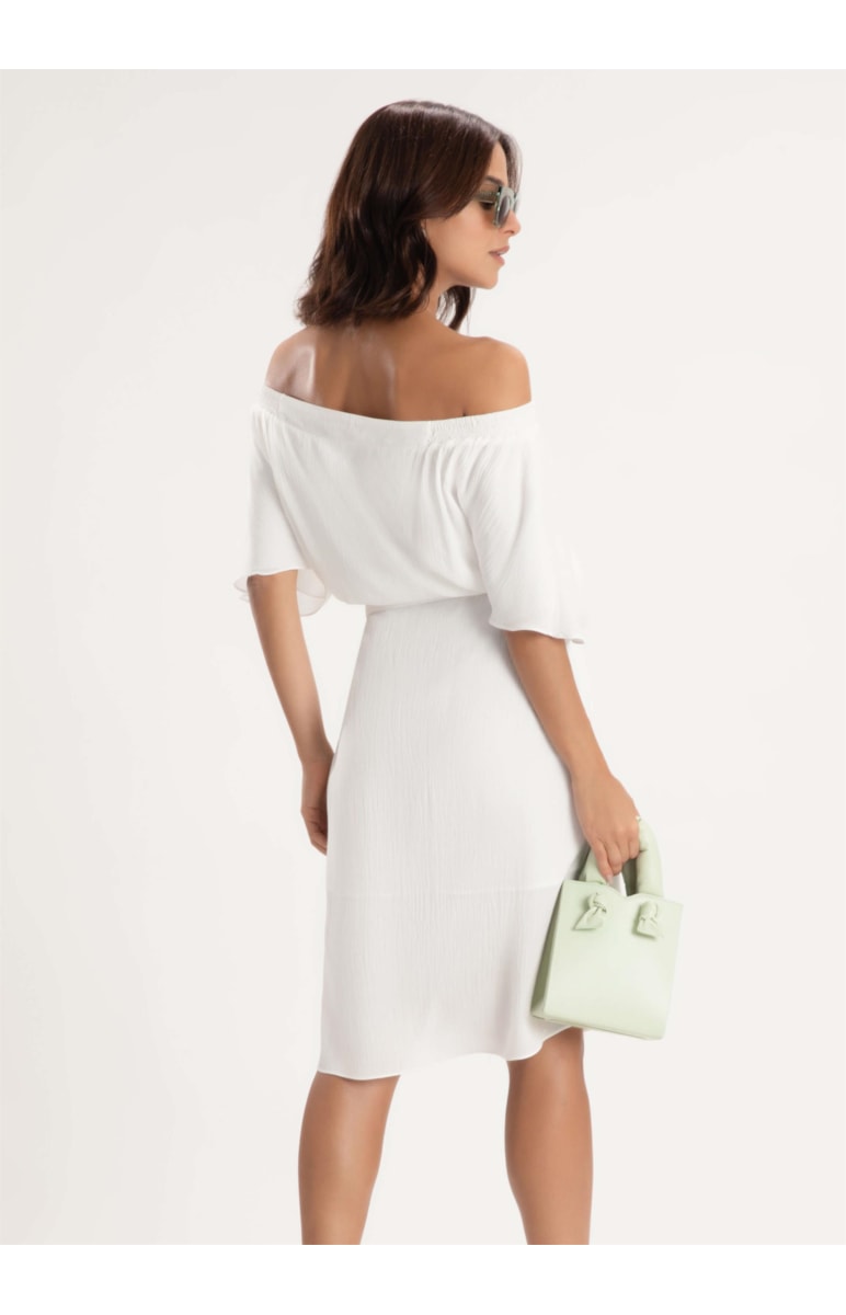 Vestido Crepe India Off White