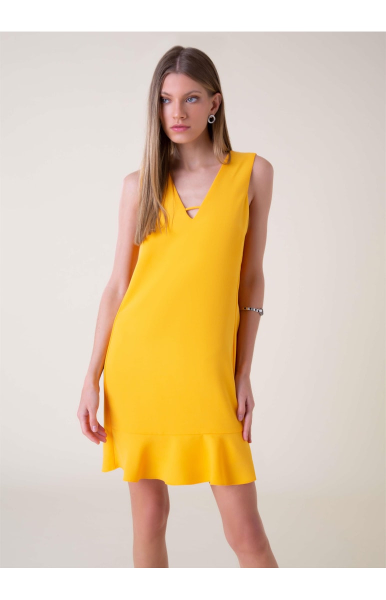Vestido Crepe Paris Amarelo