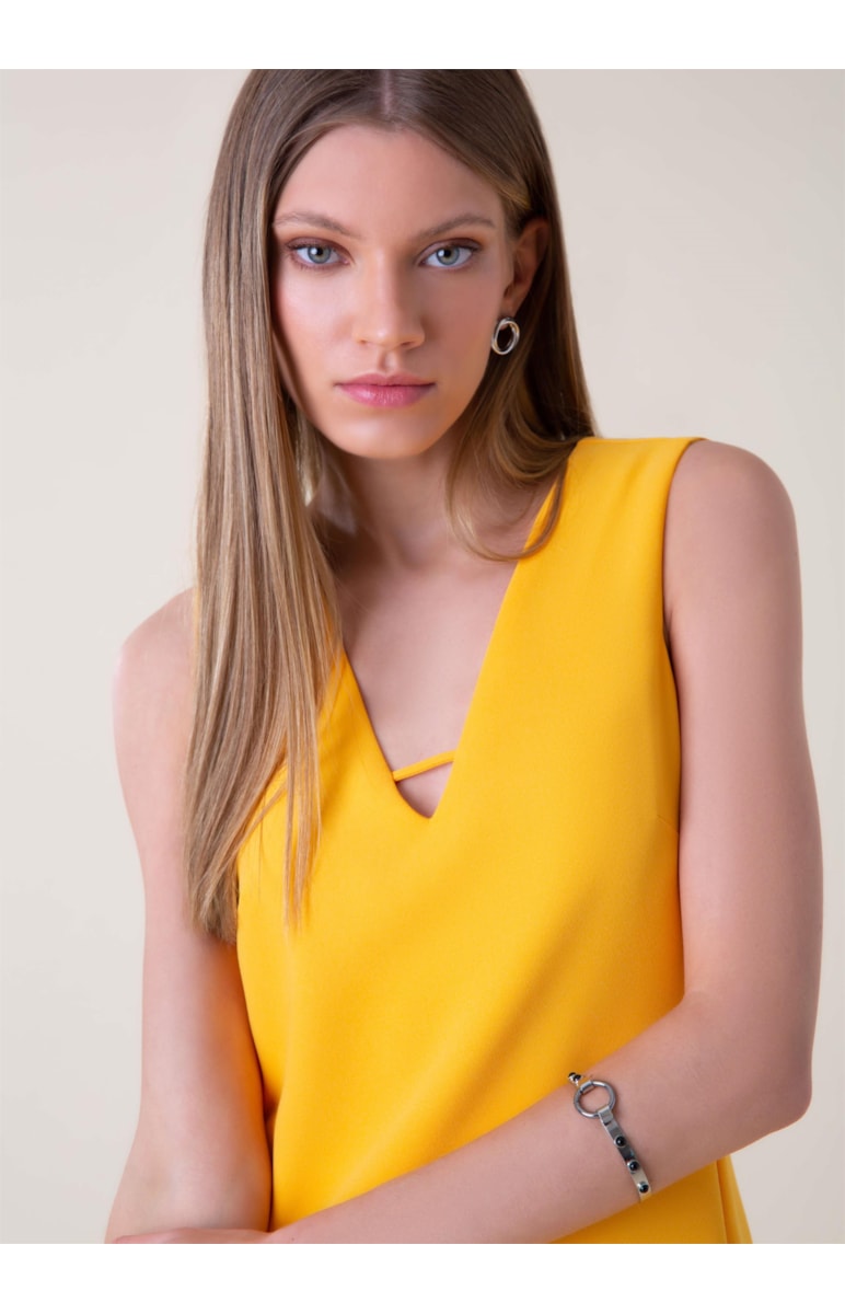 Vestido Crepe Paris Amarelo
