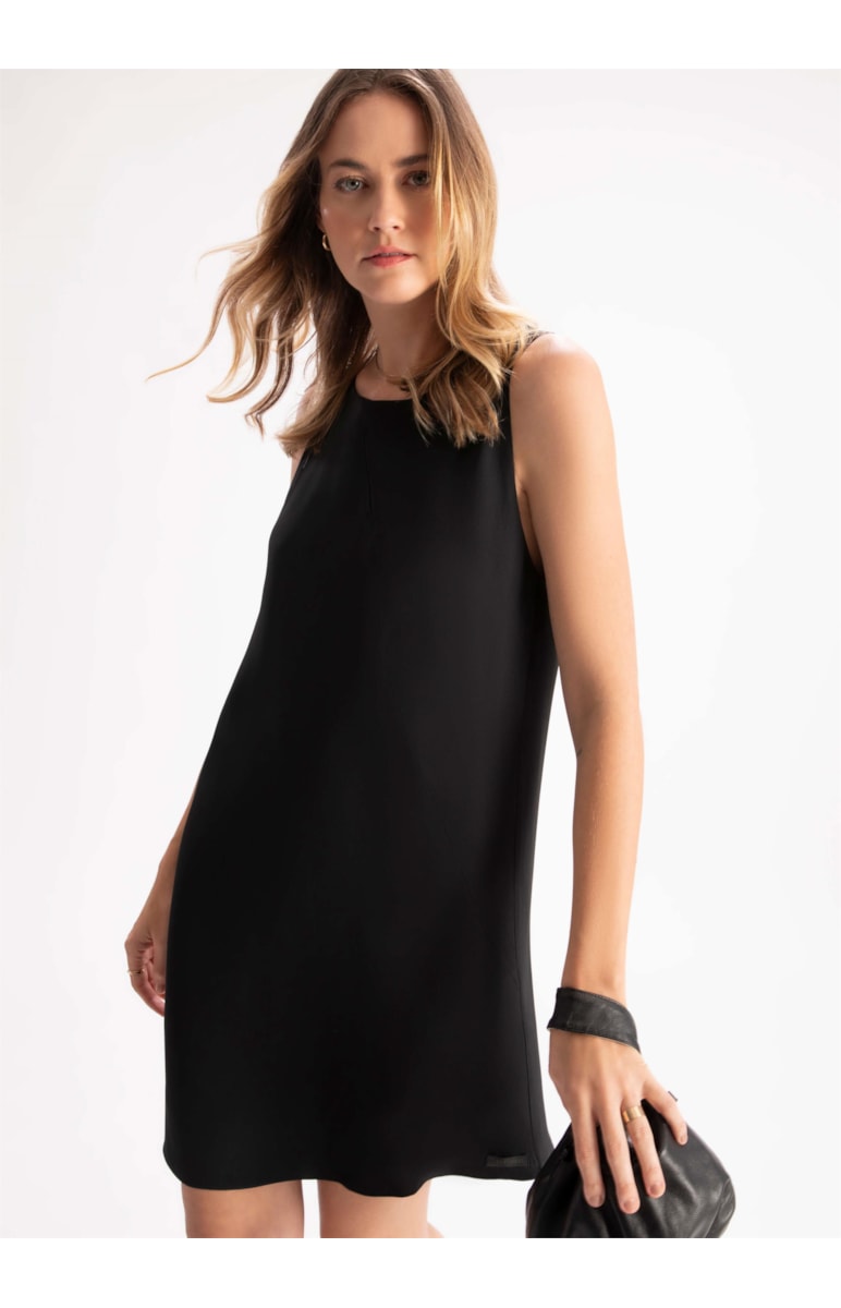 Vestido Crepe Preto