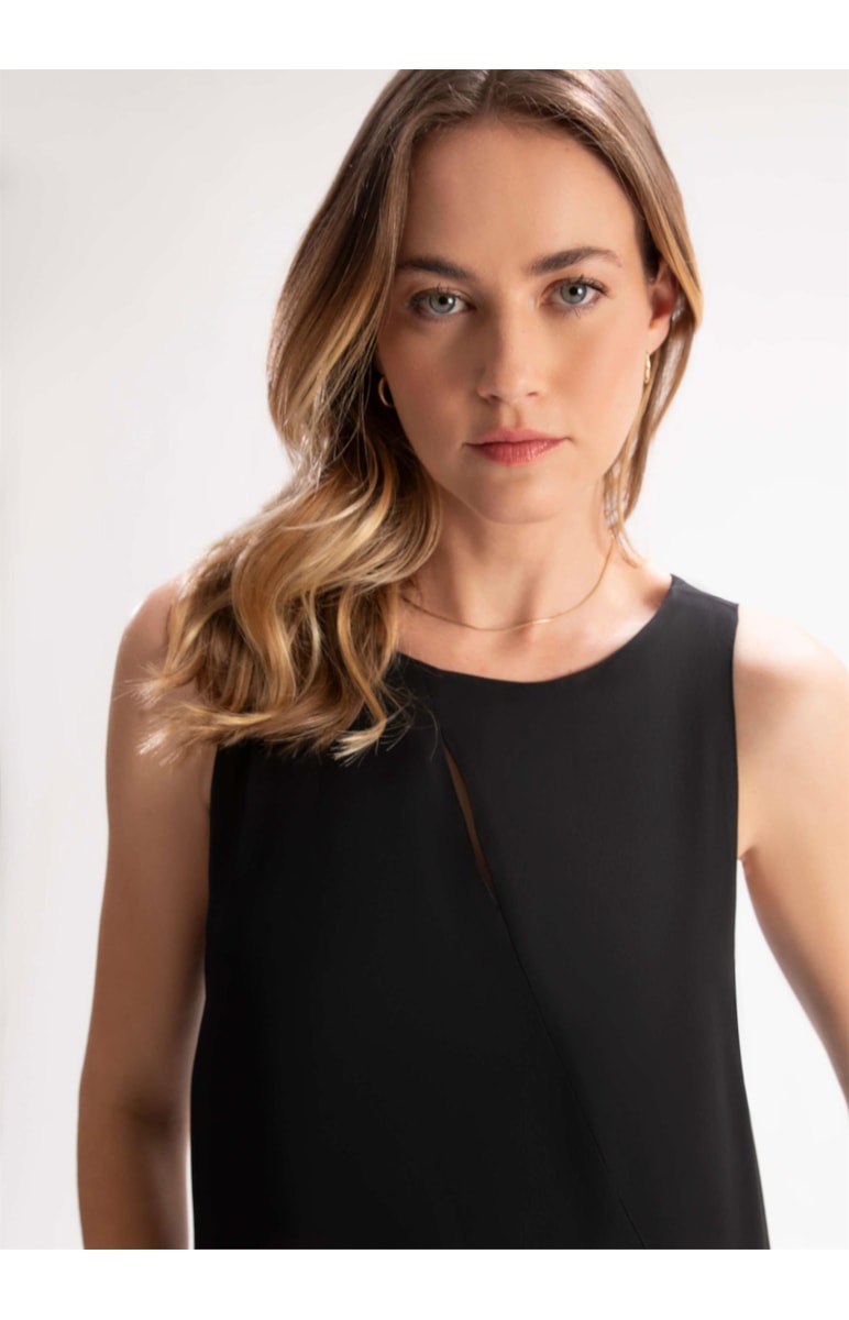 Vestido Crepe Preto