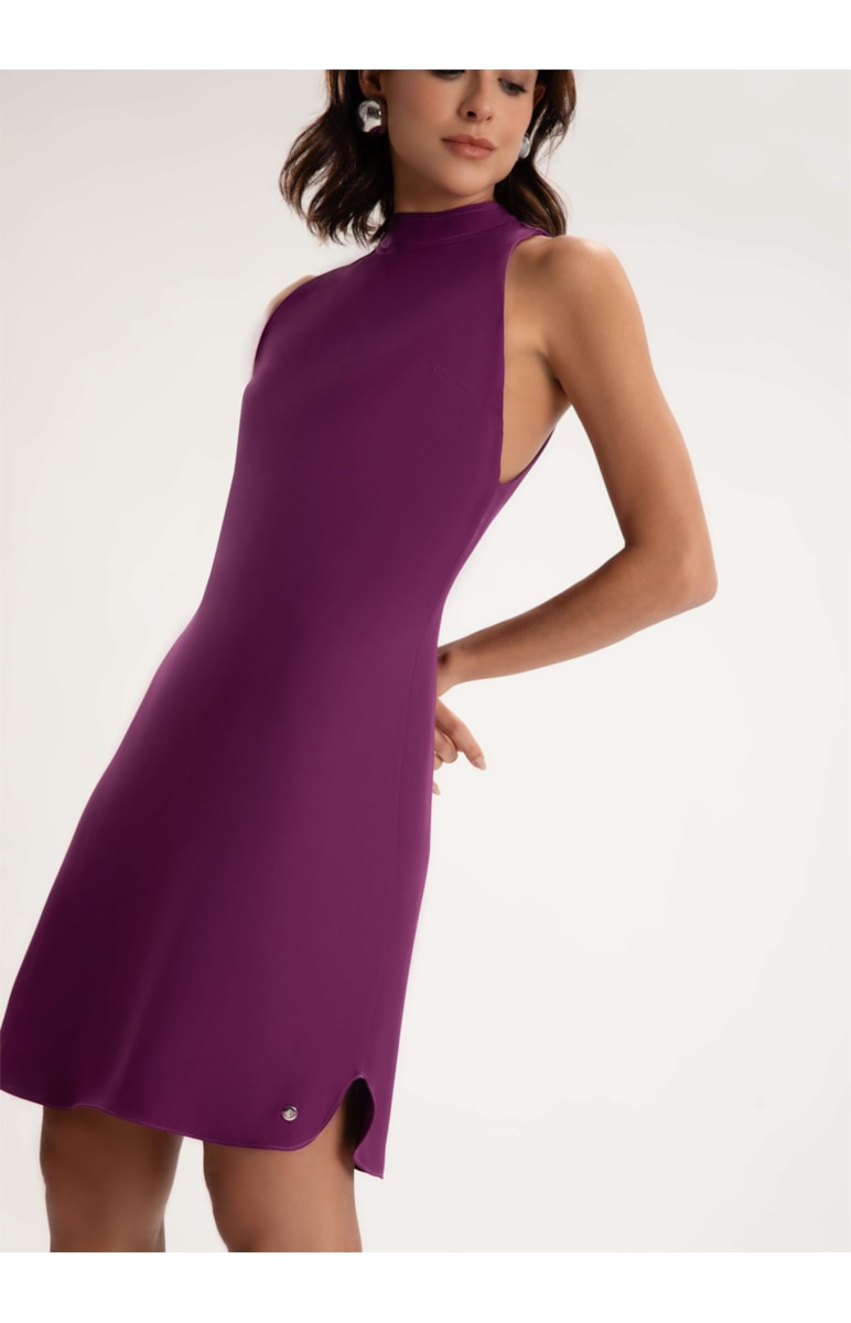 Vestido Crepe Roxo