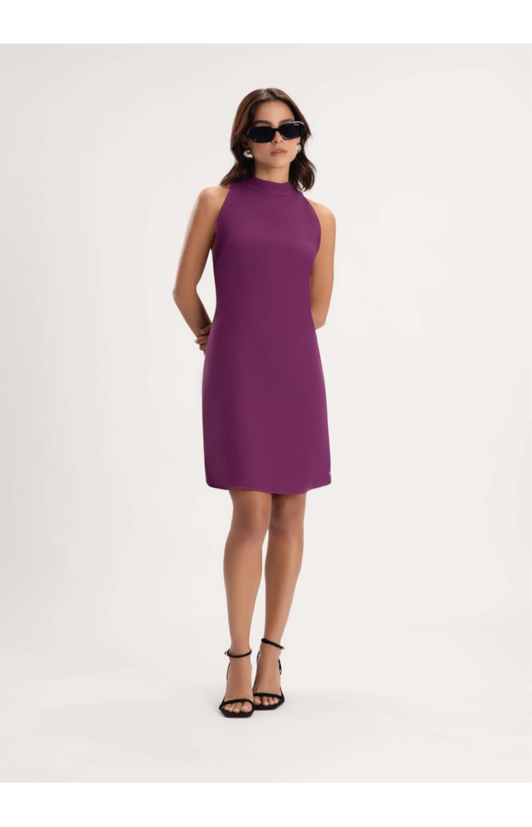 Vestido Crepe Roxo