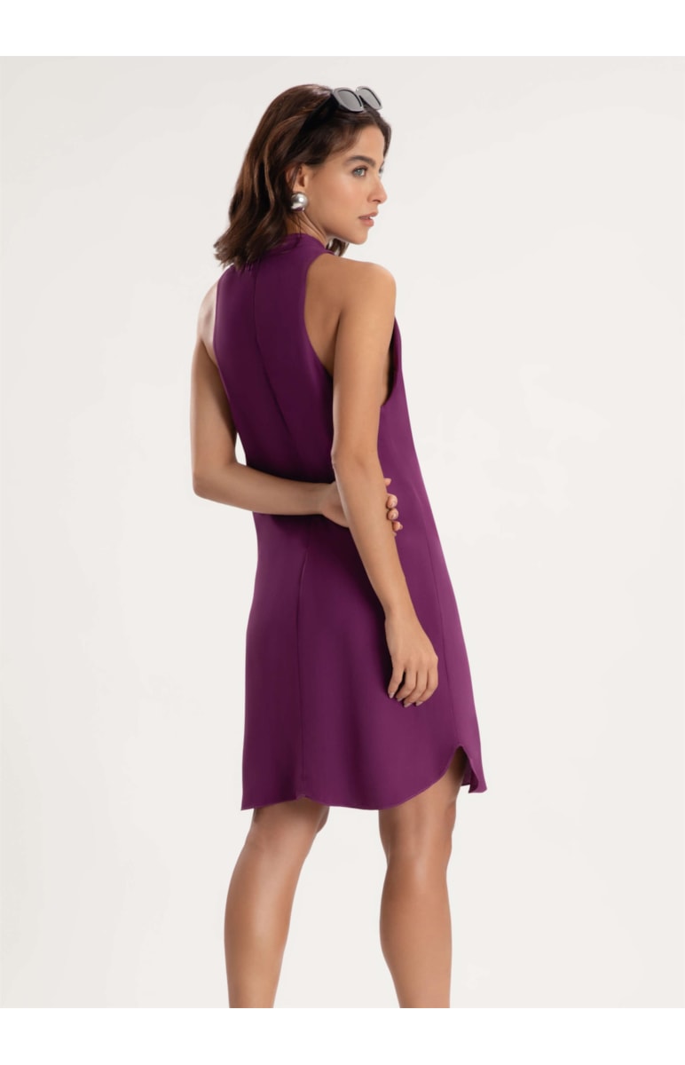 Vestido Crepe Roxo