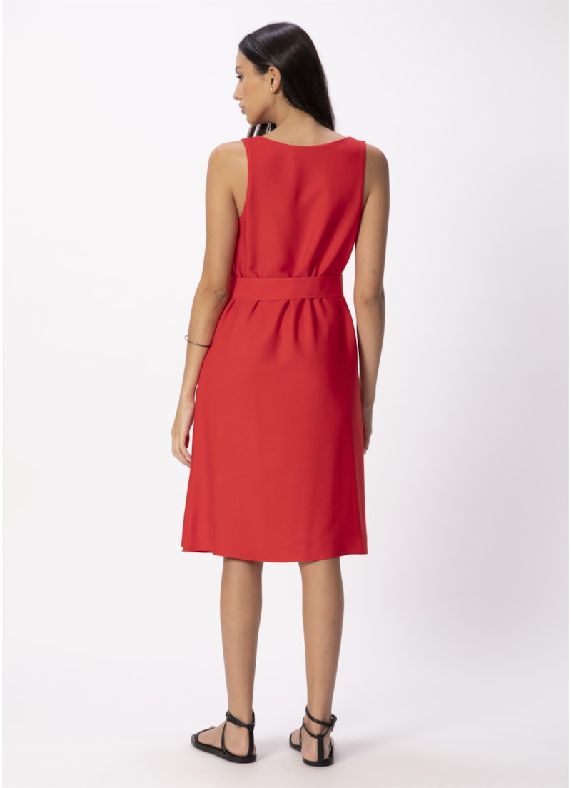 Vestido Crepe Viscose Curto Vermelho