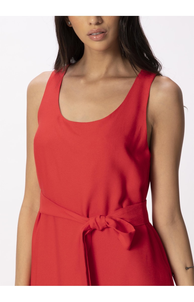 Vestido Crepe Viscose Curto Vermelho