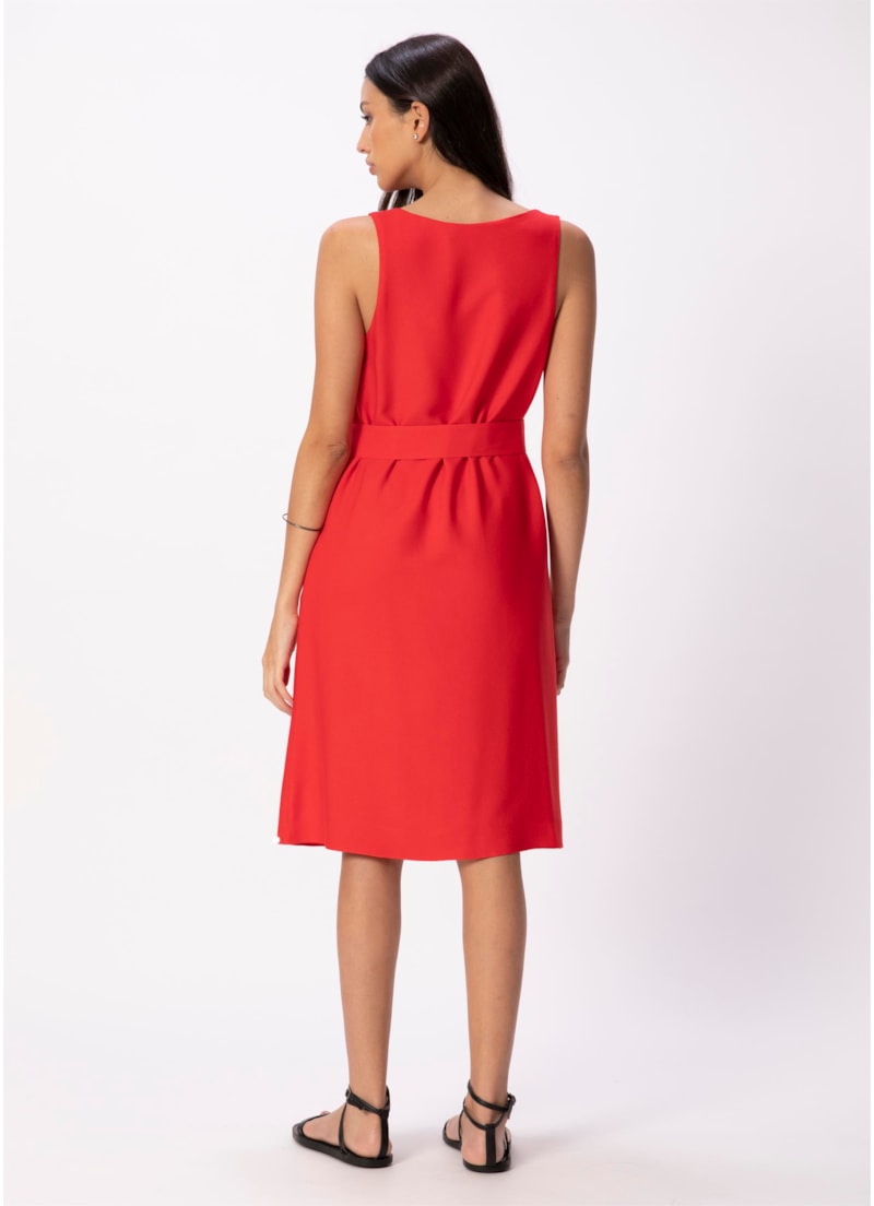 Vestido Crepe Viscose Curto Vermelho