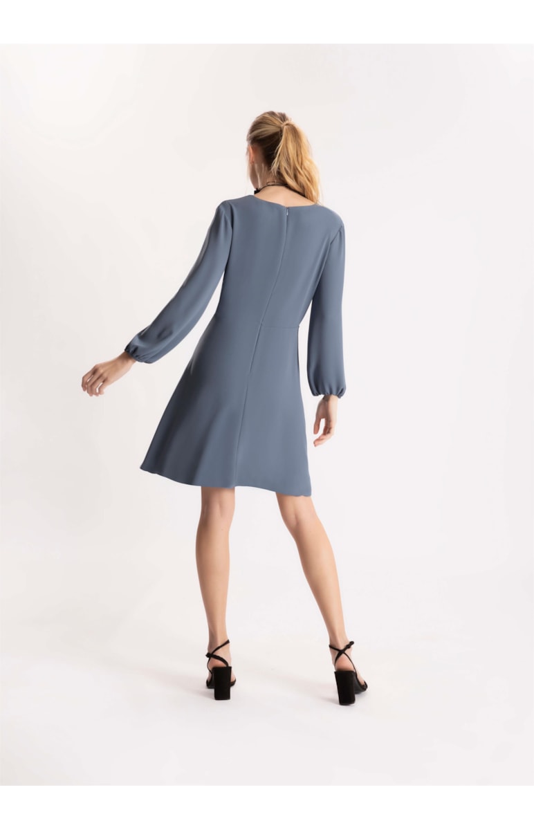 Vestido Curto Air Light Babados Azul Pervante