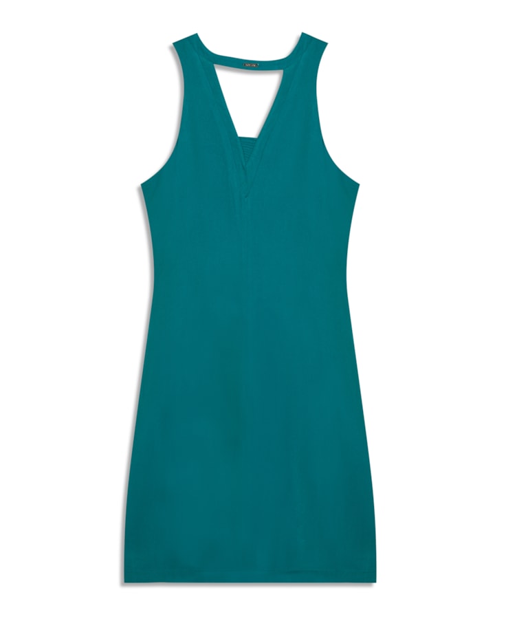 Vestido Curto Crepe de Viscose Liso Old Blue