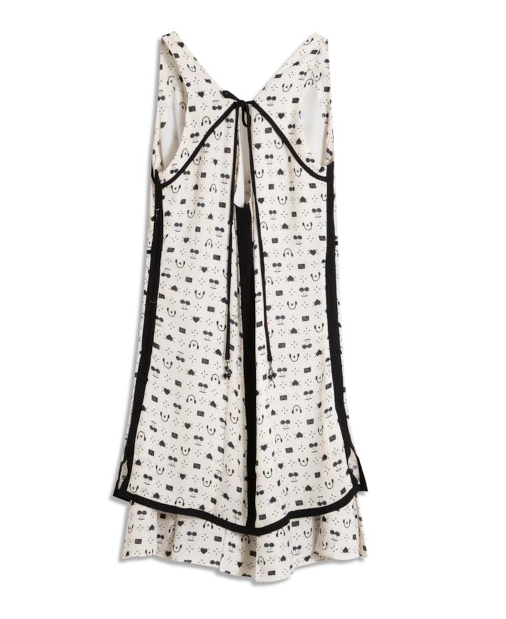 Vestido Curto Estampa Gravataria Play Estampado