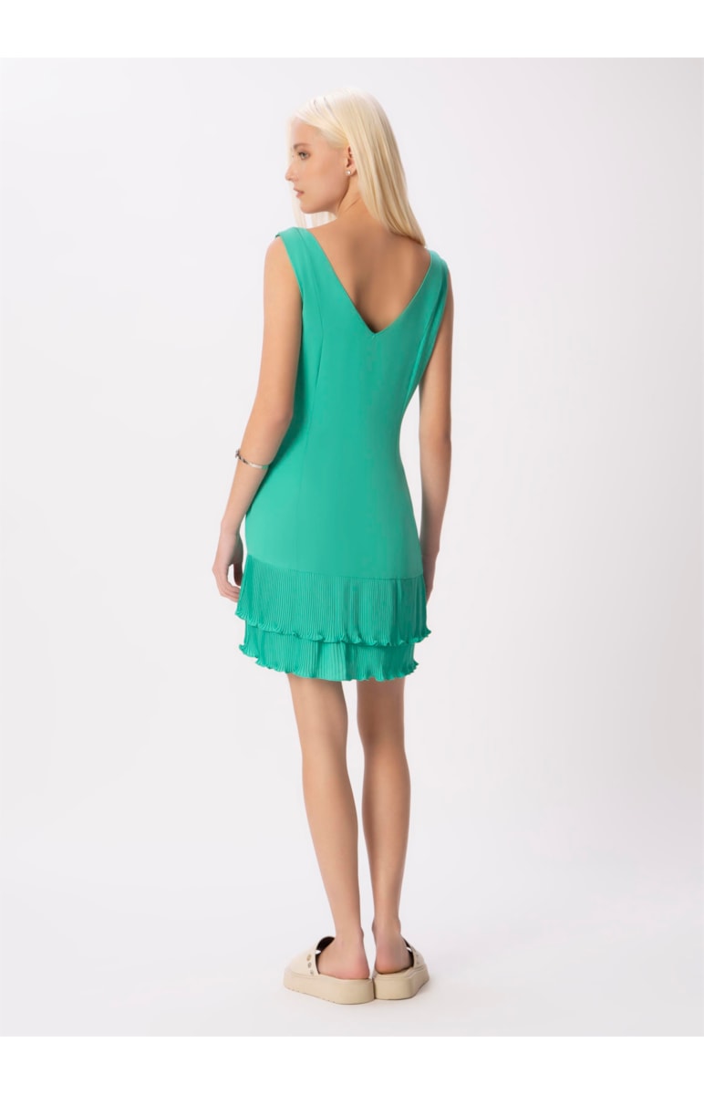 Vestido Curto Nervurinhas Verde Claro