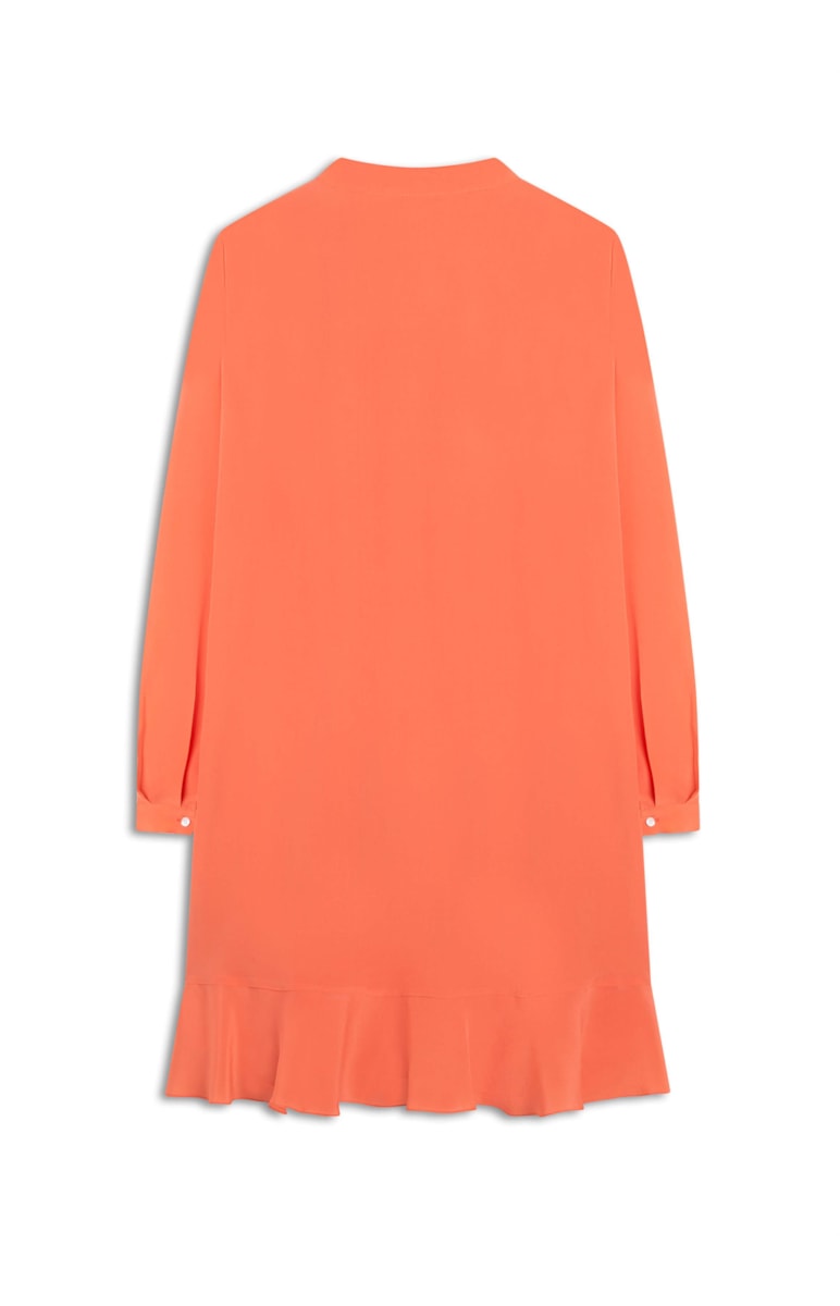 Vestido Curto Seda Coral