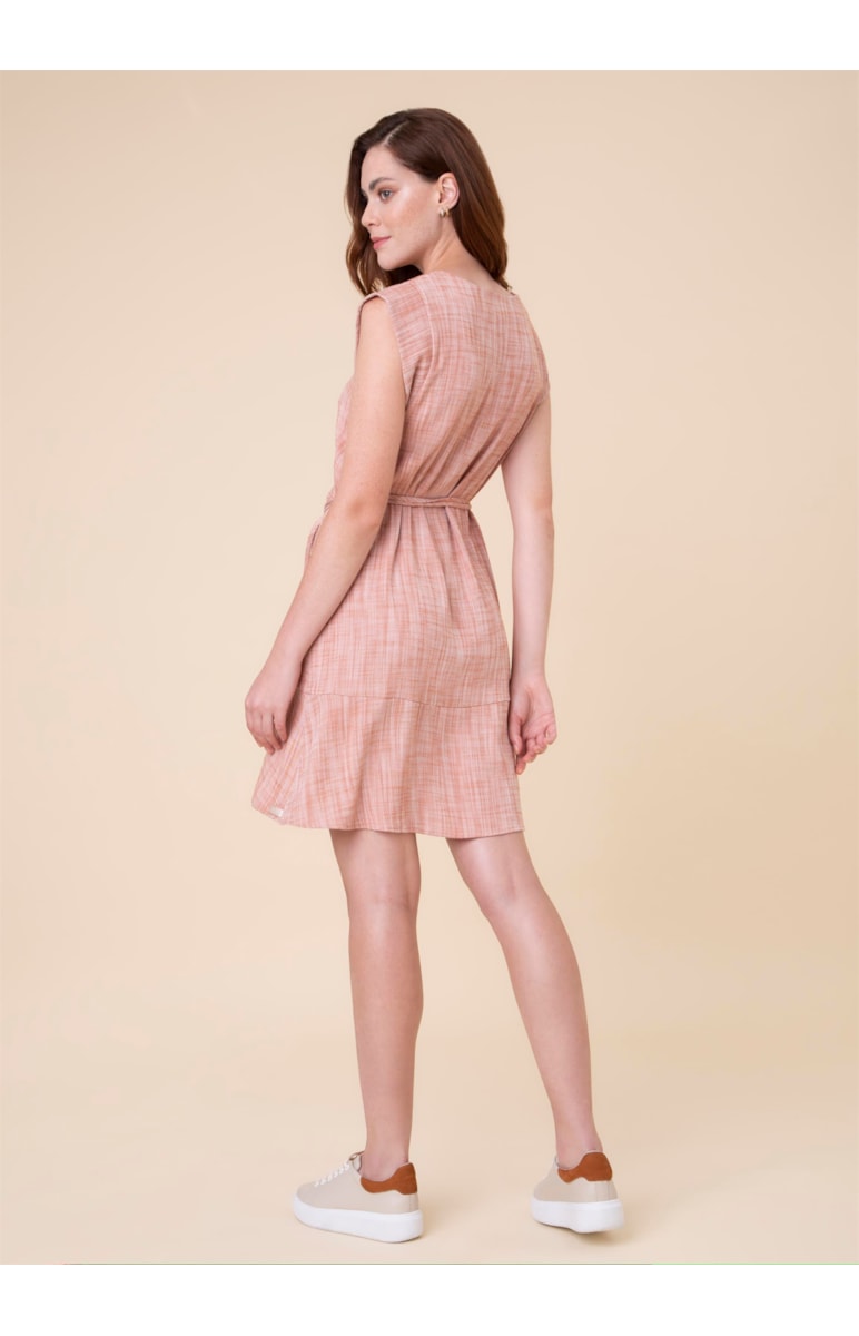 Vestido Curto Sem Manga Terra