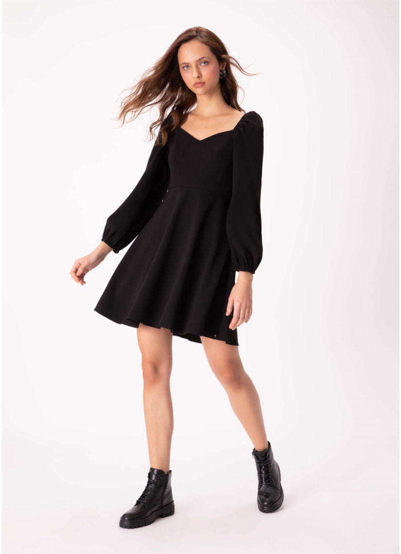 Vestido Decote Alfa Preto