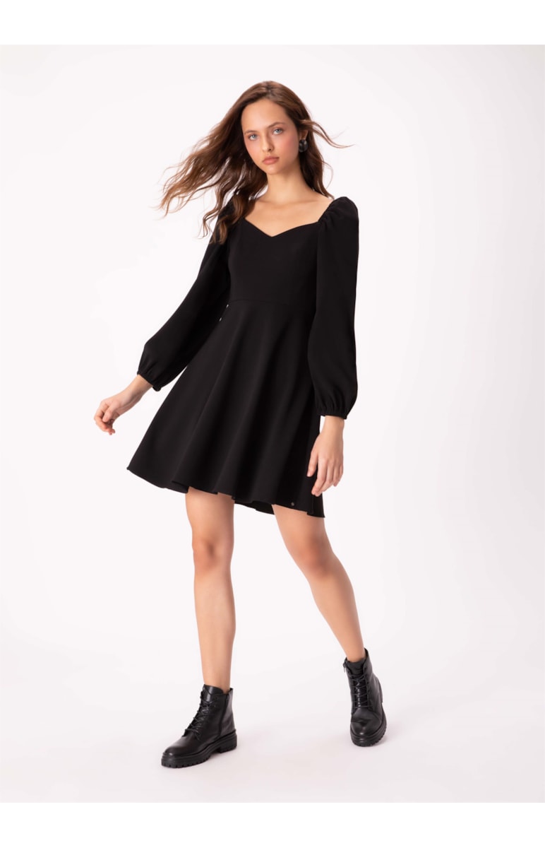 Vestido Decote Alfa Preto