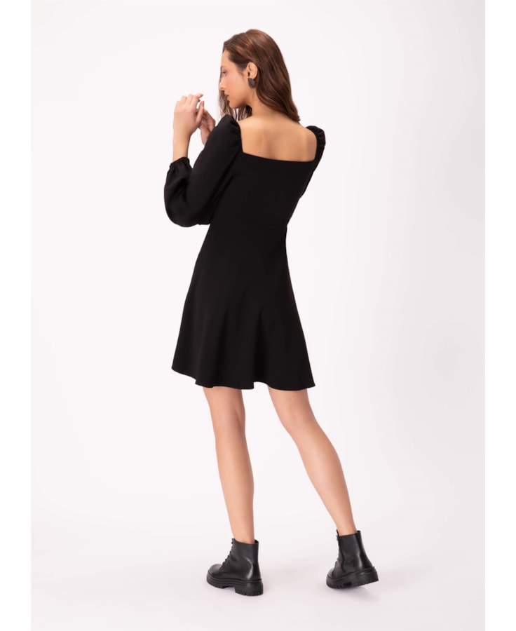 Vestido Decote Alfa Preto