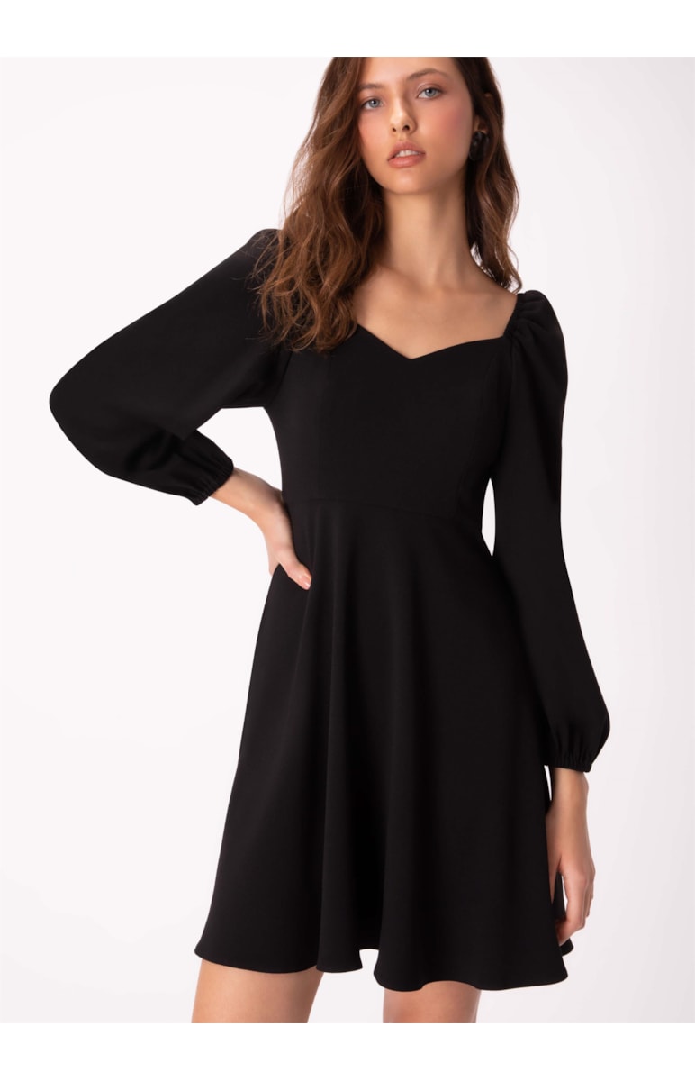 Vestido Decote Alfa Preto