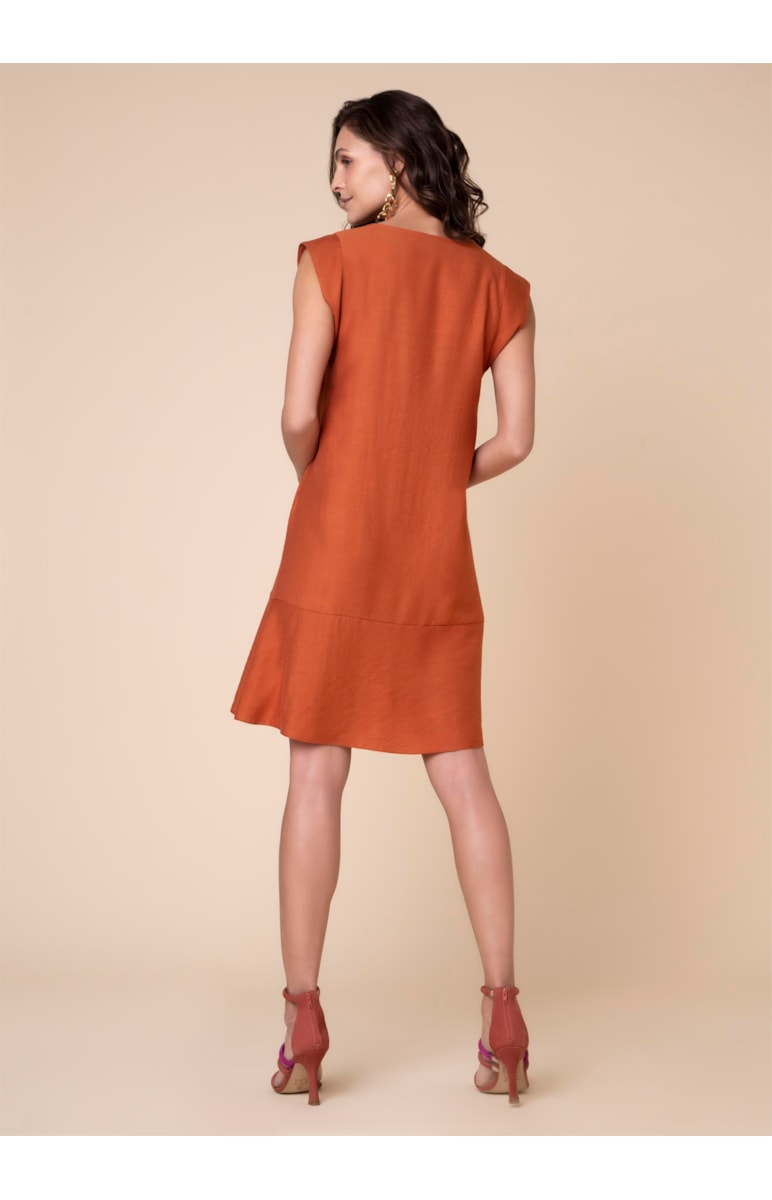 Vestido Decote v Telha