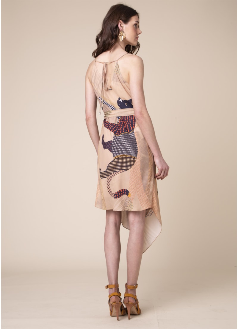 Vestido Estampa Animal Patch Estampado