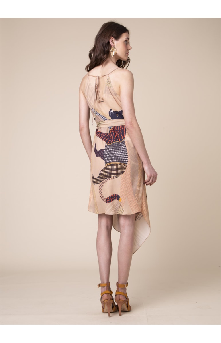 Vestido Estampa Animal Patch Estampado