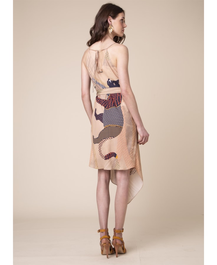 Vestido Estampa Animal Patch Estampado