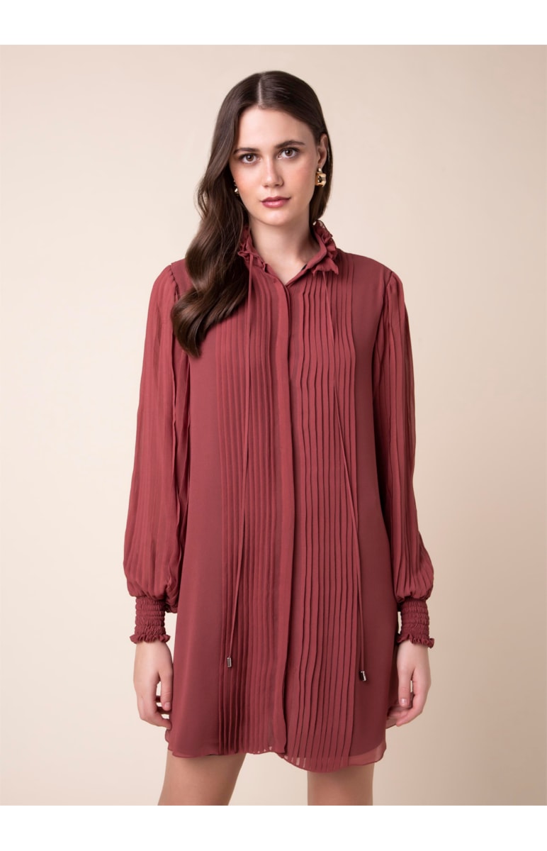 Vestido Gola Vitoriana Terra