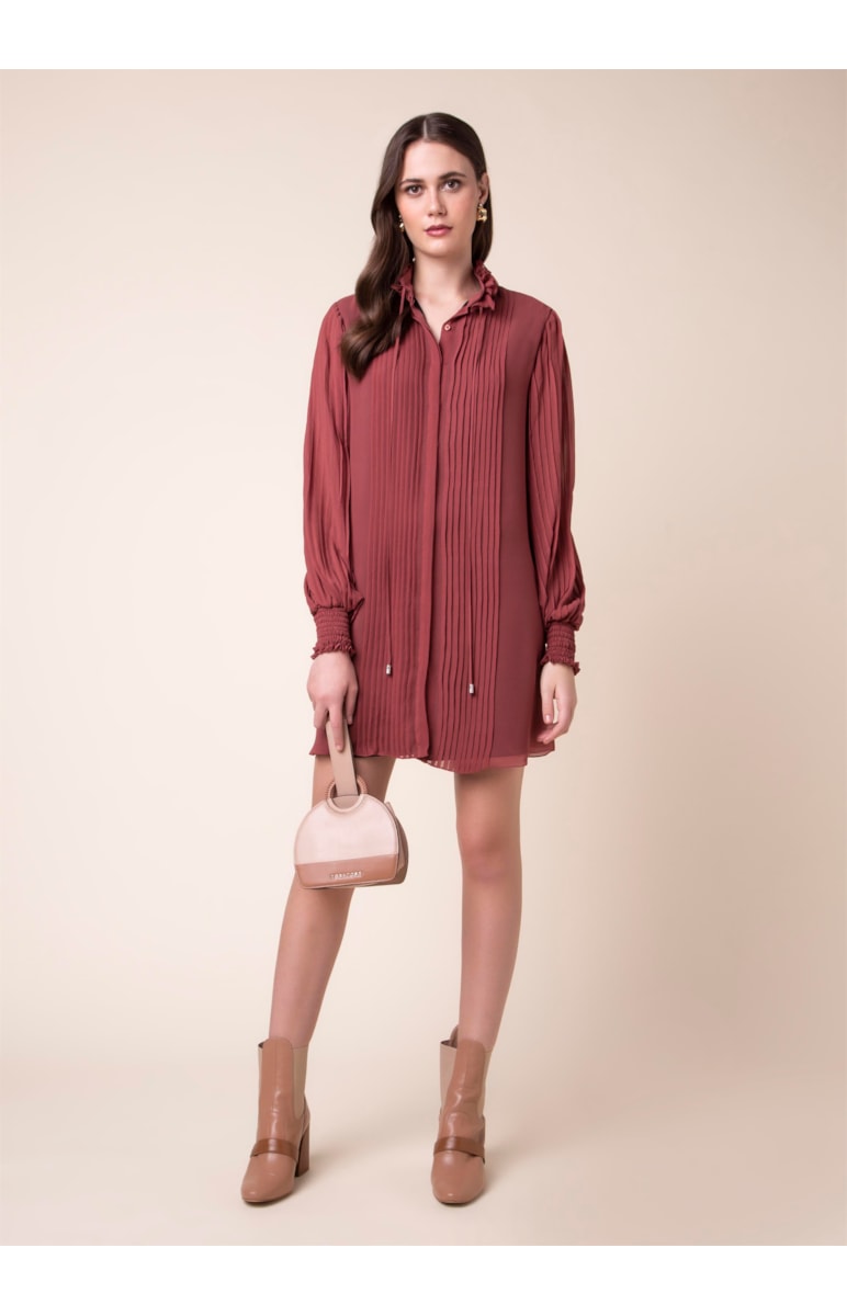 Vestido Gola Vitoriana Terra