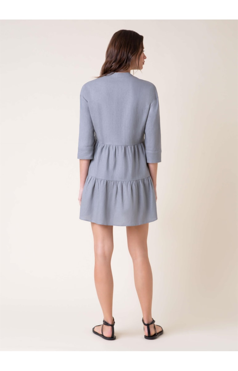 Vestido Heavy Linho Cinza Claro