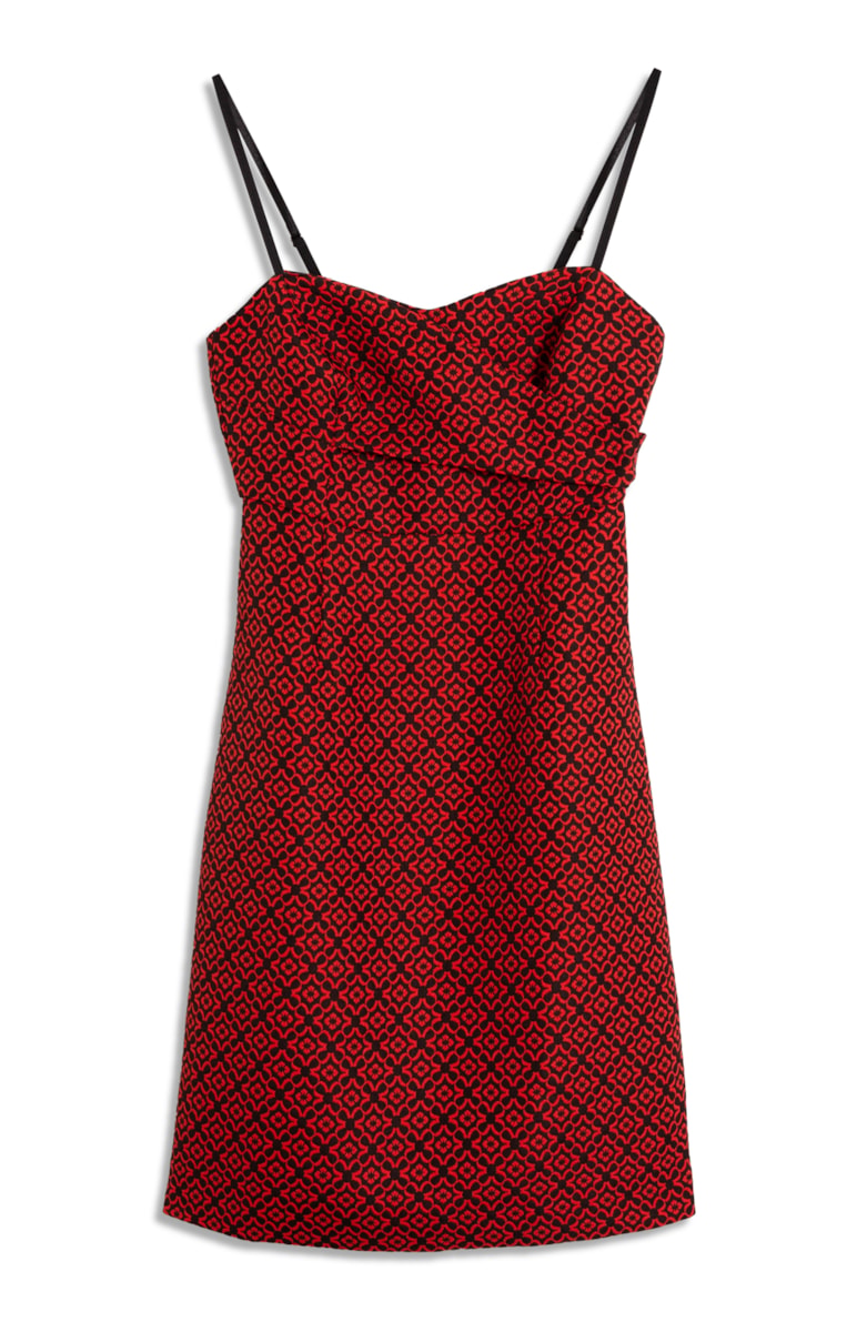 Vestido Jacquard Conhaque