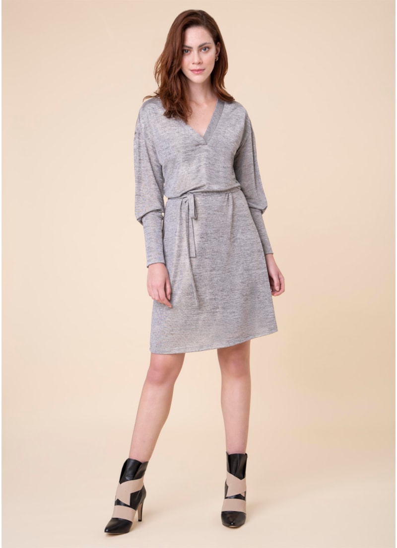 Vestido Jersey Cinza Mescla