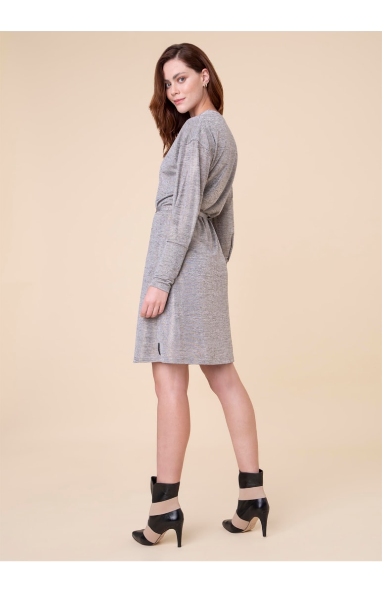 Vestido Jersey Cinza Mescla