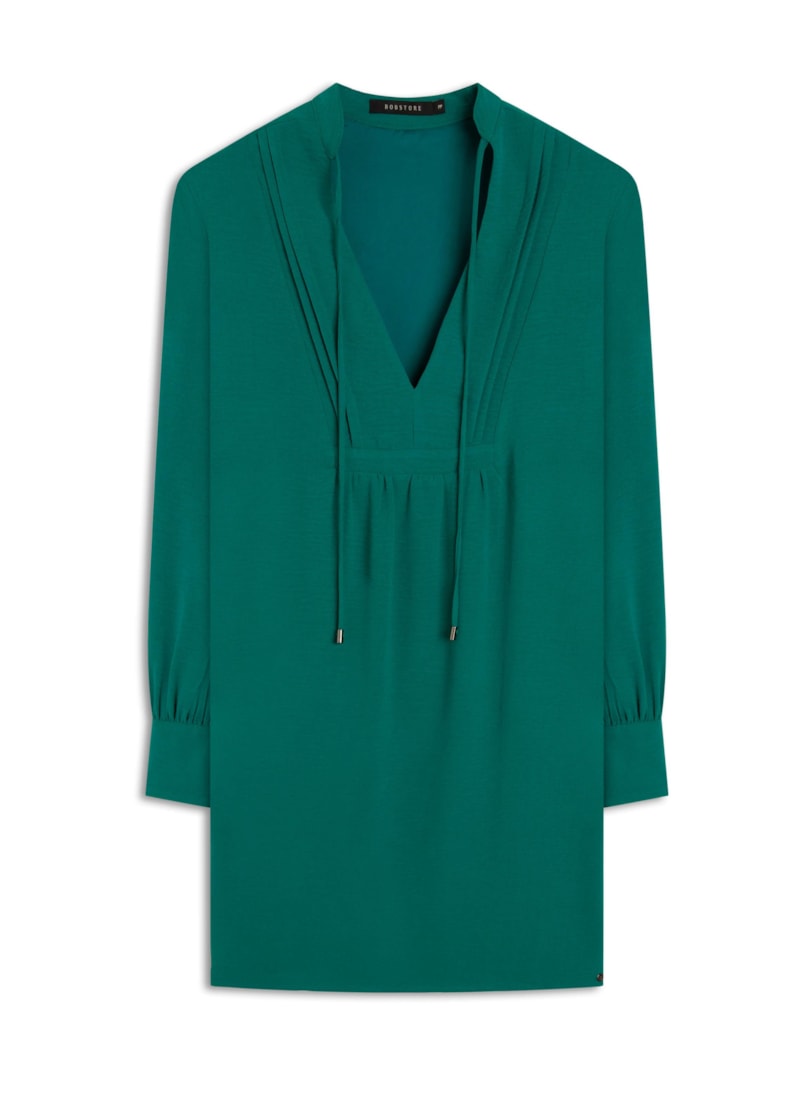 Vestido Light Touch Decote Bata Verde Bandeira
