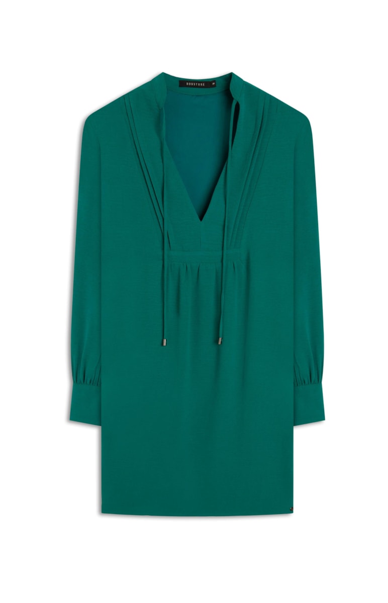 Vestido Light Touch Decote Bata Verde Bandeira
