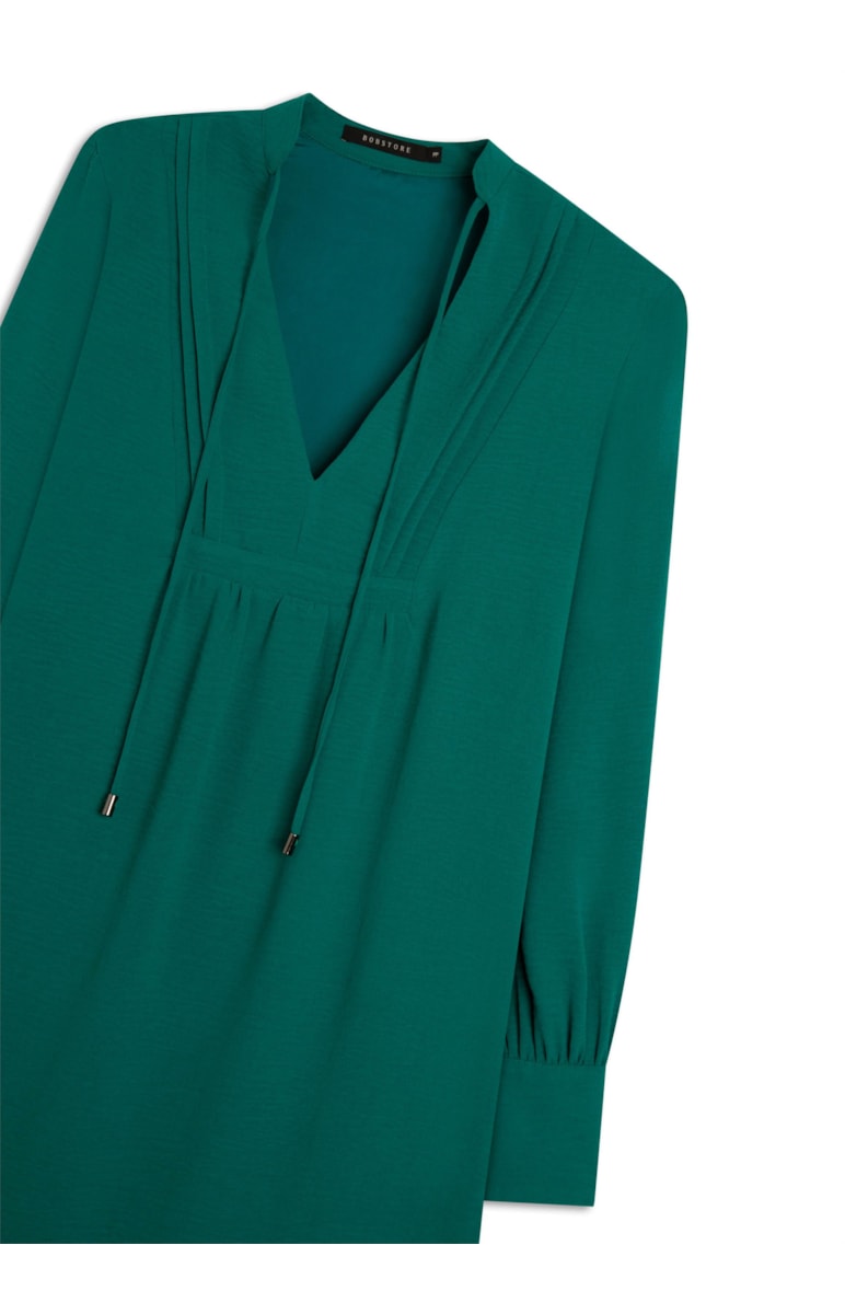 Vestido Light Touch Decote Bata Verde Bandeira