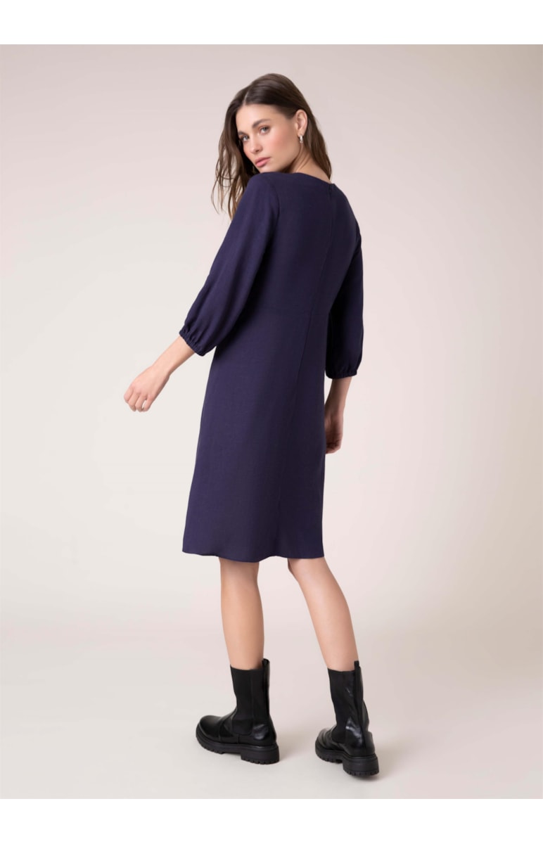 Vestido Linho Curto Marinho