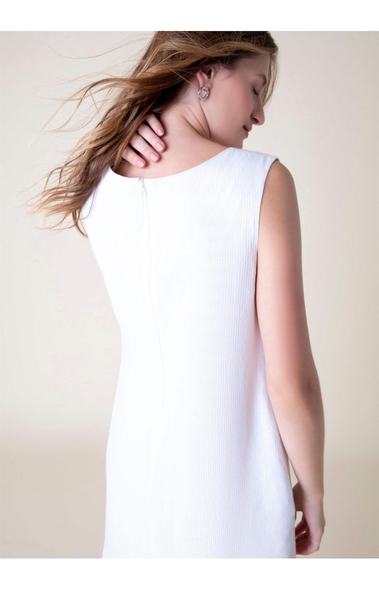 Vestido Linho Stripes Branco