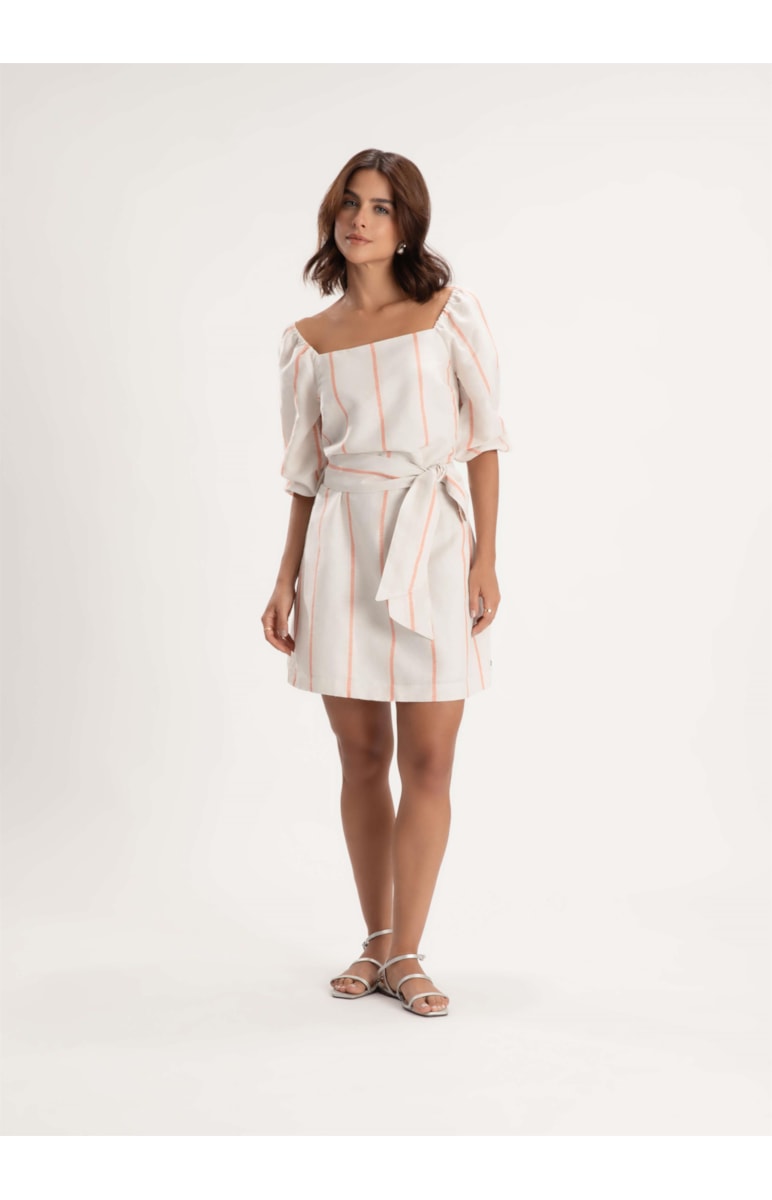 Vestido Linho Summer Stripes Natural