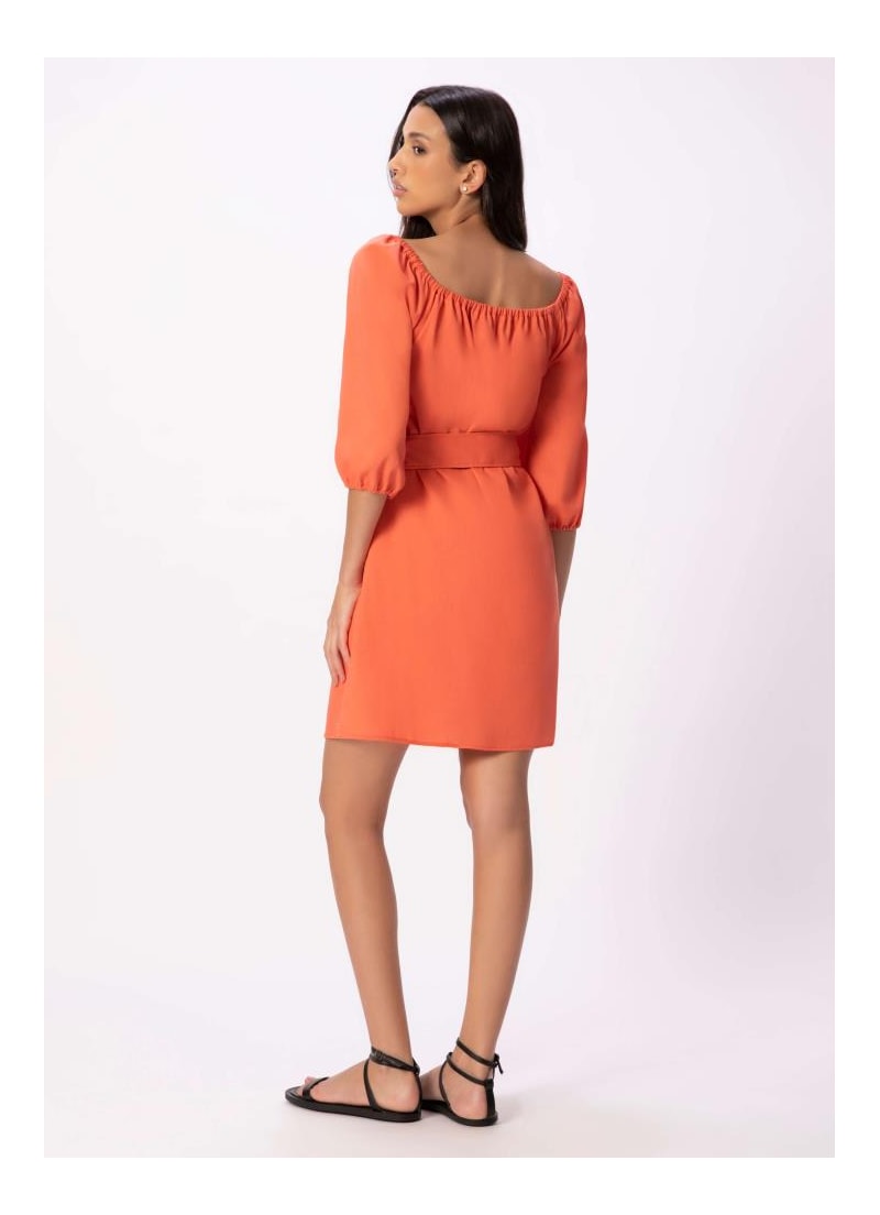 Vestido Linho Washed Plus Coral